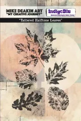 Unmounted Rubber Stamps - Tattered Halftone Leaves