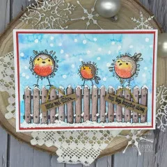 Woodware Clear Stamps - Bubble Hopping Robins