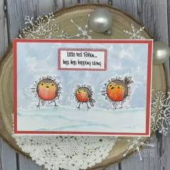 Woodware Clear Stamps - Bubble Hopping Robins