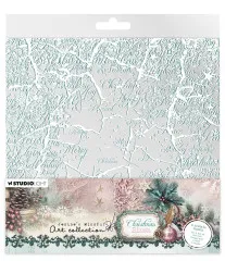 Studio Light - Printed Acetate Sheets - Christmas Blush - Mint & White