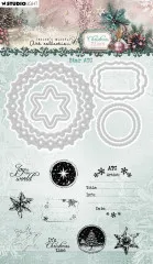 Studio Light - Stamp and Cutting Die - Christmas Blush - Star ATC