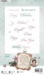 Studio Light - Clear Stamps - Christmas Blush - Holiday Wishes