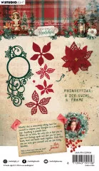 Studio Light Cutting Dies -Festive Nostalgia Nr. 904 - Poinsettias & Ice Swirl Frame