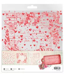 Studio Light - Printed Acetate Sheets - Sending You Love - Soft Red & White