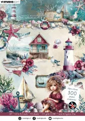 Studio Light - Die-Cut Paper Pad - Tide of Hope - Christmas Blush