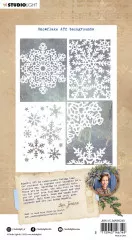 Studio Light Mask Stencil - Vintage Christmas Nr. 240 - Snowflake ATC Backgrounds