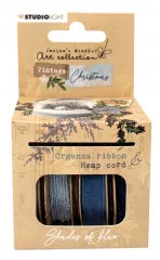 StudioLight - Vintage Christmas Nr. 03 - Organza Ribbon & Hemp Cord - Blue