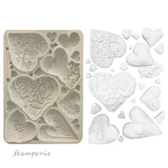 Silicone Mould A5 - Alice in Christmas - Simple Hearts