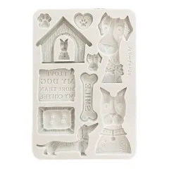 Silicone Mould A5 - Furry Friends - I Love My Dog