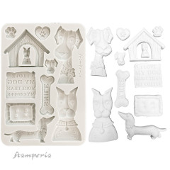 Silicone Mould A5 - Furry Friends - I Love My Dog