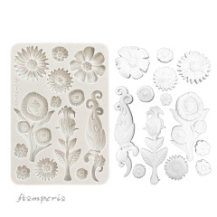 Silicone Mould A5 - Furry Friends - Flowers