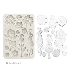 Silicone Mould A5 - Furry Friends - Flowers