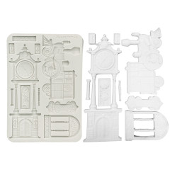 Silicone Mould A5 - Gardens of Time by Antonis Tzanidakis - Train and Longcase Clock