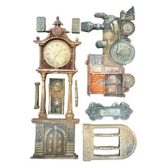 Silicone Mould A5 - Gardens of Time by Antonis Tzanidakis - Train and Longcase Clock
