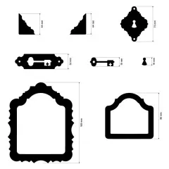MDF Crafty Shapes Blanks - Alice in Christmas - Frame and Key