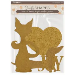 MDF Crafty Shapes Blanks - Furry Friends - Dog and Cat Silhouette