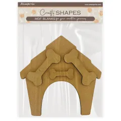 MDF Crafty Shapes Blanks - Furry Friends - Doghouse and Bones
