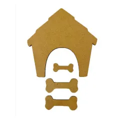 MDF Crafty Shapes Blanks - Furry Friends - Doghouse and Bones