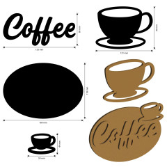 MDF Crafty Shapes Blanks - Coffee and Chocolate - Cup and Plate