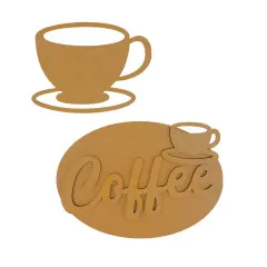 MDF Crafty Shapes Blanks - Coffee and Chocolate - Cup and Plate