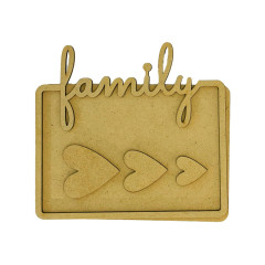 MDF Crafty Shapes Blanks - Family - Plate Family Hearts
