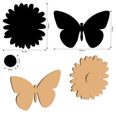 MDF Crafty Shapes Blanks - Daisy Art - Daisy and Butterfly