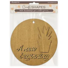 MDF Crafty Shapes Blanks - A New Beginning - Round Tag with Plant