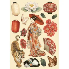 Colored Wooden Shapes - Oriental Garden