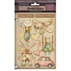 Colored Wooden Shapes - Cozy Family