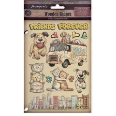 Colored Wooden Shapes - Furry Friends 2 by Antonis Tzanidakis