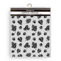 Stamperia Thick Stencil - Whispering Woods - Leaves and Acorns Pattern
