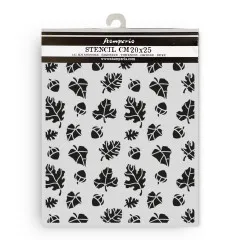 Stamperia Thick Stencil - Whispering Woods - Leaves and Acorns Pattern