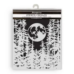 Stamperia Thick Stencil - Herbarium Silvae - Moon in the Forest