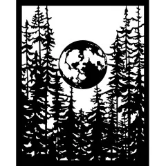 Stamperia Thick Stencil - Herbarium Silvae - Moon in the Forest