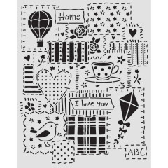 Stamperia Thick Stencil - Family - Patchwork