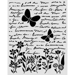 Stamperia Thick Stencil - Daisy Art - Letter and Butterfly