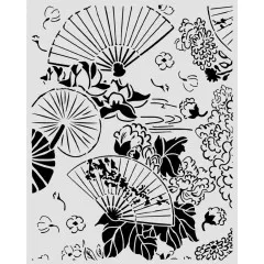 Stamperia Thick Stencil - Oriental Garden - Fans