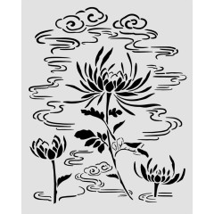 Stamperia Thick Stencil - Oriental Garden - Lotus Flower