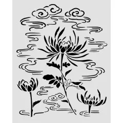 Stamperia Thick Stencil - Oriental Garden - Lotus Flower