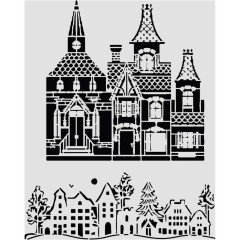 Stamperia Thick Stencil - Christmas House