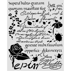 Stamperia Thick Stencil - Flowers and Poems - Latin Inspirations