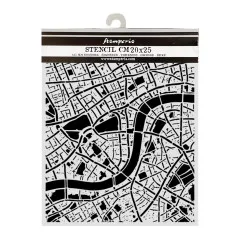 Stamperia Thick Stencil - Our Way - Street Map