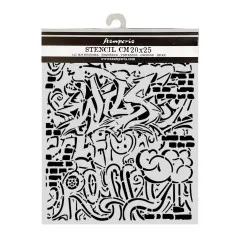 Stamperia Thick Stencil - Furry Friends 2 - Graffiti by Antonis Tzanidakis