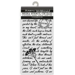 Stamperia Thick Stencil - Quiet Days - Manuscript