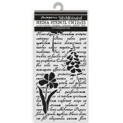 Stamperia Thick Stencil - Herbarium Silvae - Letter with Flowers