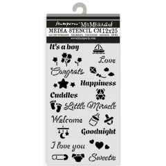 Stamperia Thick Stencil - Baby - Quotes