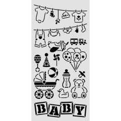 Stamperia Thick Stencil - Baby - Elements