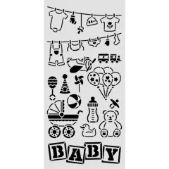Stamperia Thick Stencil - Baby - Elements