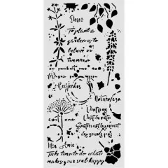 Stamperia Thick Stencil - Flowers and Poems - Flowers and Writings