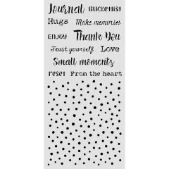 Stamperia Thick Stencil - Cozy Family - Writings and Dots